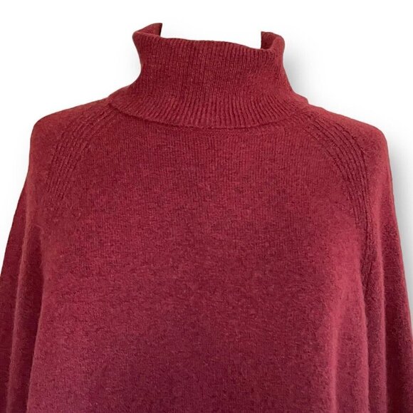 J Crew Womens Supersoft Sweater Sz Medium Burgundy Turtleneck Alpaca Wool Blend - Picture 7 of 10